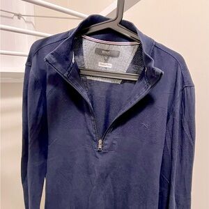 BRAX, Men’s Navy Blue Quarter-Zip. Medium.